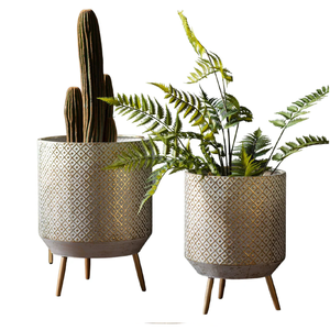 Vintage Galvanized Tin Metal Planters with Embossed Design Modern Farmhouse Garden Supplies Iron Planter for Home Use - Product Image 6