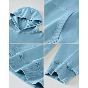 Meilleure vente de sweats à capuche lavés à l'acide bas quantité minimale de commande LOGO personnalisé patch délavé en détresse de haute qualité vintage sans poche pull à capuche - Product Image 2