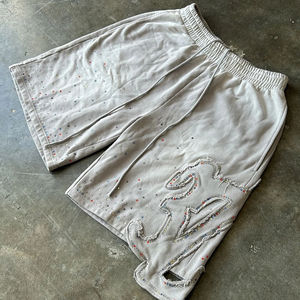 Pantalones Cortos Unisex Personalizados OEM 2025 con Apliques de Pedrería, Bordados y Bolsillos, Costura Interior de 5 Pulgadas, Mezcla de Algodón y Felpa, 100% Algodón - Product Image 5