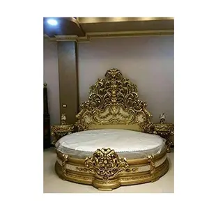 Round Shaped Teak Wood with Luxury Carving Work and Beautiful interiors for Royal Bedrooms