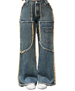 Pantalones vaqueros de tiro alto/tiro bajo para mujer, cintura media, transpirables, de color lavado, ropa de calle holgada, estilo Y2K de alta calidad - Product Image 3