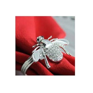 Nouveau Design indien argent abeille avec strass Design rond de serviette nouveau cercle métal hôtel rond de serviette décoration de Table rond de serviette - Product Image 1