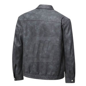 Chaqueta de cuero personalizada con impresión de logotipo para hombre, abrigo de motorista con estilo, proveedor de fábrica, chaqueta de invierno para hombre - Product Image 2