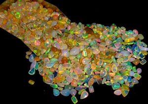 Cabujón de ópalo etíope de fuego Welo, fabricación de joyas de piedras preciosas sueltas de súper alta calidad, 10 Uds., lote de forma mixta, Ópalo Natural pulido - Product Image 4