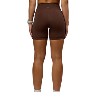 Shorts de sport taille haute pour femme, couleur unie, avec taille élastique, en polyester tricoté respirant, vêtements de sport - Product Image 3