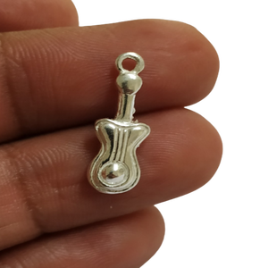 Amuleto de guitarra de plata esterlina Amuletos de plata esterlina para pulseras Collares Venta al por mayor Suministros de plata esterlina - Product Image 1