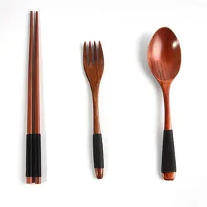 Set of 3 Elegant Wooden Flatware Set Perfect for Home Dinnerware and Stylish Tabletop Cutlery Set Daily Use Wholesale Prices - Product Image 5