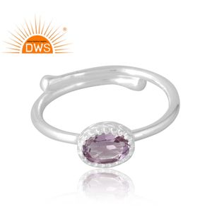 Anillo de piedras preciosas de amatista Rosa Natural de Plata de Ley 925, joyería personalizada para mujer, regalo para ella - Product Image 3