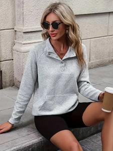 Sudadera Casual de Moda para Mujer, Manga Larga, Color Sólido, para Deportes y Fitness, Otoño Invierno, con Forro y Logotipo Frontal - Product Image 5