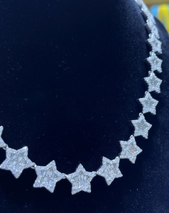 Chaîne Hip Hop 12 mm en argent sterling 925 pour hommes Collier étoile glacé - Product Image 3