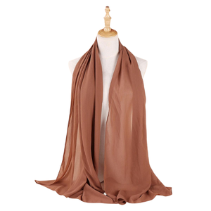 100% haute qualité islamique plaine Georgette châles musulman en mousseline de soie Hijab couleur unie en mousseline de soie lourde Hijab foulard enveloppes disponibles - Product Image 2