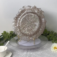 Assiette de Présentation Irrégulière Ondulée en Plastique Argenté pour Mariage, Restaurant, Décoration de Table, Plateau à Salade, Apéritif, Dessert