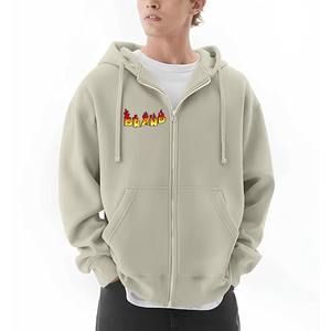 Sweat-shirt d'hiver surdimensionné pour homme, 100% coton, polaire épais, écologique, respirant, luxe, fermeture éclair, streetwear, impression personnalisée, drop - Product Image 1