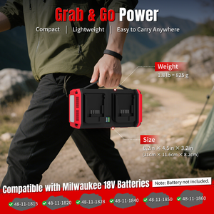 120V 純粋正弦波単相パワーインバーター ミルウォーキー 18V バッテリーと互換性あり 18V から 120V 350W 出力 - Product Image 6