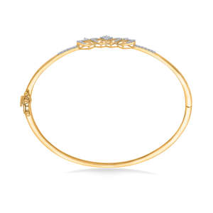 สร้อยข้อมือทองประดับเพชรทรงโค้งสำหรับผู้หญิง - Product Image 4