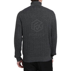 Pull en maille léger et respirant avec une sensation de chaleur, style vintage, logo avant pour homme, look propre pour l'hiver - Product Image 2