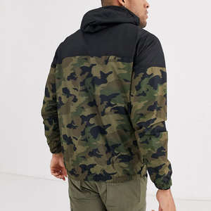 Chaqueta cortavientos Anorak de camuflaje con media cremallera a granel ligera para hombre, ropa deportiva informal de OEM - Product Image 3