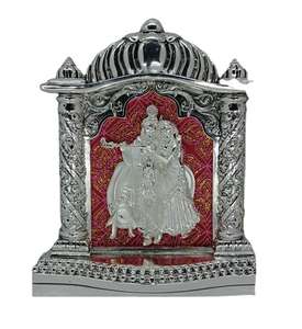 Escultura de la Diosa Radha Krishna Hecha a Mano en Acero Inoxidable, Estatua Hindú Decorativa Ecológica para el Hogar, Sala de Estar, Bodas, Cumpleaños - Product Image 1