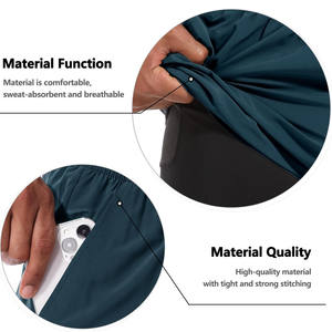 Logotipo personalizado poliéster gimnasio malla de secado rápido deportes atléticos correr deporte Fitness playa transpirable Jogging pantalones cortos sueltos para hombres - Product Image 6