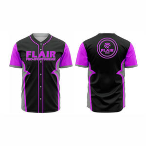 Maillots de softball et de baseball personnalisables de grande taille en polyester respirant à col rond avec imprimé uni par sublimation - Product Image 6