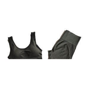 Soutien-gorge de sport à maintien élevé pour femmes, stock, grande taille, extensible dans quatre directions, bretelles réglables, col en U, coussinets amovibles, spandex/polyester, devant - Product Image 3