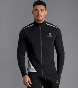 Ensemble de survêtement sportif pour homme printemps, deux pièces, respirant, séchage rapide, polaire, entraînement en plein air et jogging - Product Image 2