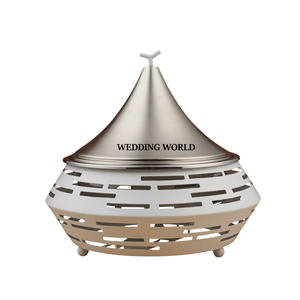 Dernière tendance Design arabe Chauffe-plat en métal pour le Moyen-Orient Meilleure qualité Casserole arabe Forme ronde Serveur de nourriture de luxe - Product Image 6