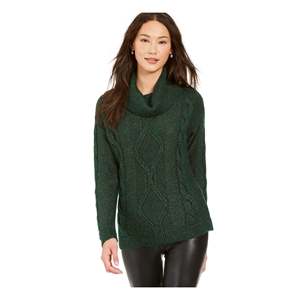 Pull décontracté pour femme Charter Club, à épaules dénudées, orné, à manches longues, vert foncé, taille XX-Large - Product Image 1