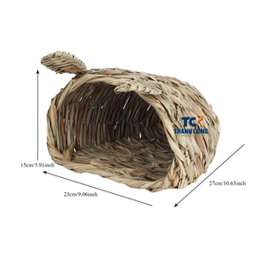 Cabaña de hierba hecha a mano vietnamita para animales pequeños, casa de conejo, juguete de masticar Natural y cómodo refugio de descanso - Product Image 3