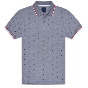 <b>Geometric</b> Patterned Polo <b>Shirt</b> Breathable Fabric Top Quality Made With Contrast Tipping Stand Collar Reasonable Prices Men <b>Shirt</b> - Product Image 3