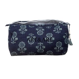 Handmade 3-Piece Eco-Friendly Large Women's Indian 100% Cotton Cosmetic Case Set Zipper Closure Water Resistant Lightweight - Product Image 5