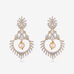 Boucles d'oreilles pendantes chic en zircon - 188871 - Product Image 1