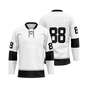 Service OEM en gros, logo brodé personnalisé, couleur personnalisée, maille respirante, 100% polyester, maillots de hockey sur glace à manches longues - Product Image 2