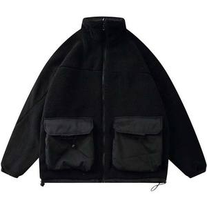 OEM High Quality Winter Zip Up <b>Fleece</b> <b>Sherpa</b> Jacket <b>Men</b> Custom Logo Oversized <b>Sherpa</b> <b>Fleece</b> Jacket Cargo Pocket - Product Image 2