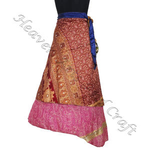 Vêtements d'été indiens Vintage longue jupe portefeuille nouveau Rajasthani soie magique jupe portefeuille fabricant grossiste - Product Image 4