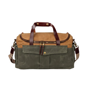 Large Capacity Retro Travel <b>Bag</b> Men's and Women's Canvas Outside Duffel <b>Bag</b> with <b>Real</b> <b>Leather</b> Custom Sport <b>Bag</b> - Product Image 2