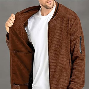 Trending OEM Men's <b>Denim</b> Solid Vintage Winter Bomber <b>Jacket</b> with Front Zipper Custom Embroidered Logo Stand Collar - Product Image 6