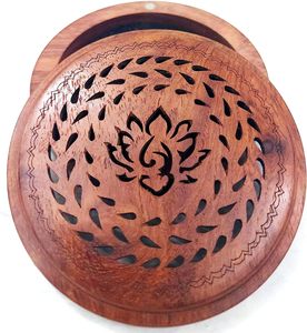 ธูปไม้ทรงกลมธูปหอมที่มีฝาปิดสำหรับเป็นของขวัญงานฝีมือในร่ม (ไม้) - Product Image 3