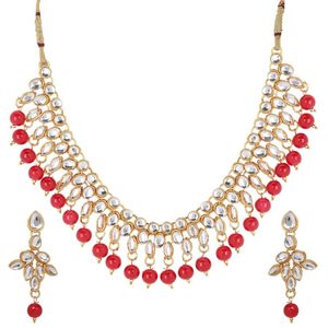 Indian Bollywood Gold Plated Crystal Kundan Rhinestone Pink Faux <b>Pearl</b> Wedding Choker Collar <b>Necklace</b> Earrings Jewelry <b>set</b> - Product Image 2
