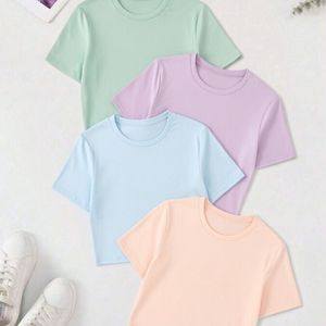 Camiseta corta de alta calidad para mujer, 210 g/m², 100 % algodón, top corto con logo personalizado, fabricante de camisetas cortas para mujer de Bangladesh - Product Image 1