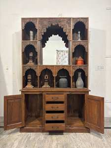 Armario de Cocina Moderno, Antiguo, de Lujo, Clásico, Vintage, de Madera de Mango Azul Desgastada, de 2 Piezas, Mediano y Grande - Product Image 2