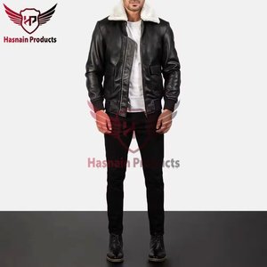 Wholesale Custom Men's Soft Black Leather Jacket Premium Quality Waterproof Casual and Windproof Stylish Design for Winter - Product Image 3