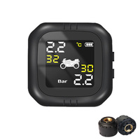 Système d'alarme numérique de surveillance de la pression et de la température des pneus de moto, système TPMS sans fil avec chargement USB et 2 capteurs externes