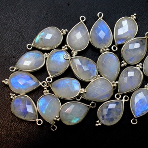 925เงินสเตอร์ลิงสีขาวธรรมชาติสีรุ้งลูกแพร์เหลี่ยมเพชรพลอยเงินเครื่องประดับทำหินจี้ขนาด10X14MM - Product Image 3