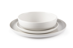 Dinnerware Set 12 Plates White Round Ceramic Plates Excelsa Nordic Elegant & Minimalist Style Matte Finish - Product Image 3