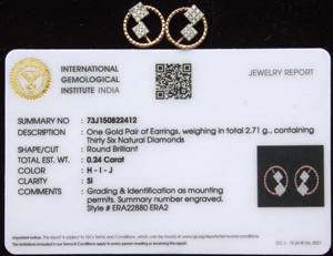 IGI Certifié 18K Or Rose Diamant Naturel Pendentif Boucles D'oreilles Ensemble Élégant Bijoux De Mariée Authentique Poinçonné Femmes De Luxe - Product Image 5