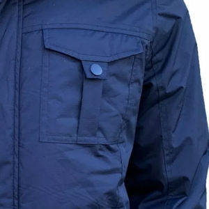 Chaqueta Parka cálida con capucha de invierno para hombre con diseño de logotipo personalizado nuevo estándar de talla grande cuello levantado relleno de algodón largo respetuoso con el medio ambiente - Product Image 4