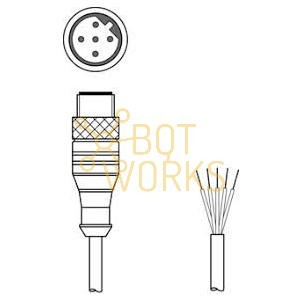 Connettore USB Leuze Electronic 50108601 con isolamento in PVC - Product Image 1