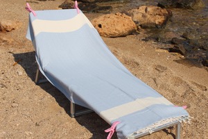 ผ้าขนหนูชายหาดตุรกีขนาดใหญ่สำหรับผู้หญิงผู้ชายใช้ในห้องซาวน่านุ่มแห้งเร็วสีสันสดใส - Product Image 3