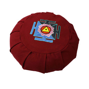 Cojín de meditación Zafu plisado bordado para prácticas de atención plena disponible en varios colores al precio más bajo - Product Image 3